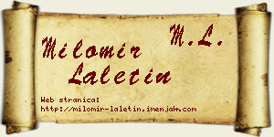 Milomir Laletin vizit kartica